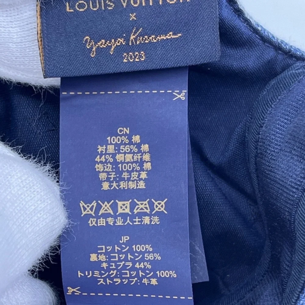 New Condition: Louis Vuitton x Yayoi Kusama Denim Cap with Dot Pattern - Picture 11 of 16